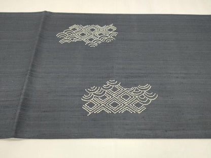 平和屋着物▽スリーシーズン 春夏秋 中国三大刺繍 相良刺繍 総刺繍 太鼓柄袋帯 紬地 刺し子 尾長鳥麻の葉文 金糸 正絹 逸品 DABA0087cm
