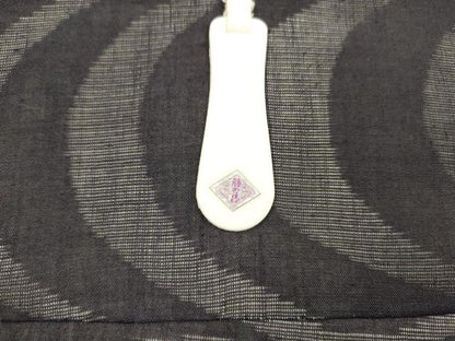 平和屋着物＊夏物 つけ帯 流水文 黒地 正絹 逸品 DABA0088cm
