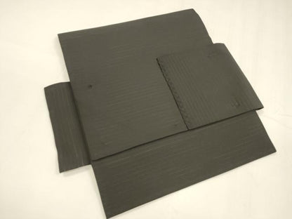 平和屋着物＊夏物 絽塩瀬 つけ帯 抽象花松文 黒地 金彩 正絹 逸品 DABA0093cm