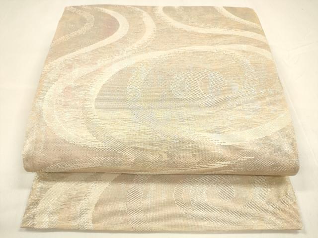 平和屋着物＊夏物 六通柄袋帯 流水文 銀糸 正絹 逸品 DABA0094cm