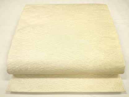 平和屋着物＊夏物 六通柄袋帯 流水片輪車文 銀糸 正絹 逸品 DABA0095cm
