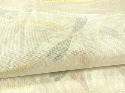 平和屋着物＊夏物 六通柄袋帯 蜻蛉文 金銀糸 引箔 正絹 逸品 DABA0100cm