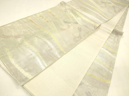 平和屋着物＊夏物 六通柄袋帯 蜻蛉文 金銀糸 引箔 正絹 逸品 DABA0100cm