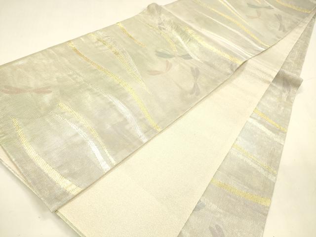 平和屋着物＊夏物 六通柄袋帯 蜻蛉文 金銀糸 引箔 正絹 逸品 DABA0100cm