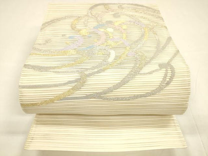 平和屋着物＊夏物 絽綴れ 太鼓柄袋帯 流水文 金銀糸 正絹 逸品 DABA0101cm