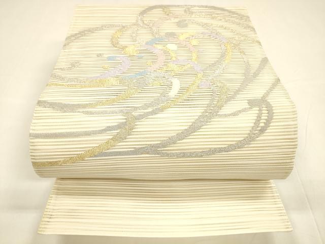 平和屋着物＊夏物 絽綴れ 太鼓柄袋帯 流水文 金銀糸 正絹 逸品 DABA0101cm
