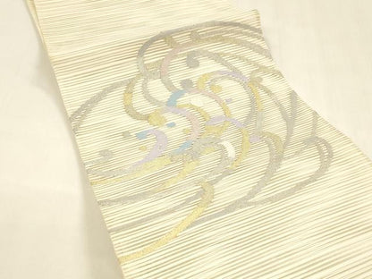 平和屋着物＊夏物 絽綴れ 太鼓柄袋帯 流水文 金銀糸 正絹 逸品 DABA0101cm