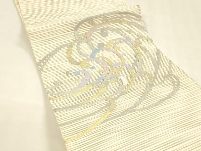 平和屋着物＊夏物 絽綴れ 太鼓柄袋帯 流水文 金銀糸 正絹 逸品 DABA0101cm