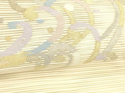 平和屋着物＊夏物 絽綴れ 太鼓柄袋帯 流水文 金銀糸 正絹 逸品 DABA0101cm