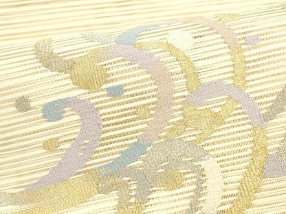 平和屋着物＊夏物 絽綴れ 太鼓柄袋帯 流水文 金銀糸 正絹 逸品 DABA0101cm