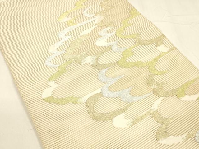 平和屋着物＊夏物　絽綴れ　太鼓柄袋帯　抽象文様　銀糸　正絹　逸品　DABA0102cm 平和屋着物＊夏物 絽綴れ 太鼓柄袋帯 抽象文様 銀糸 正絹 逸品 DABA0102cm