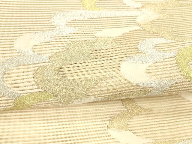 平和屋着物＊夏物 絽綴れ 太鼓柄袋帯 抽象文様 銀糸 正絹 逸品 DABA0102cm