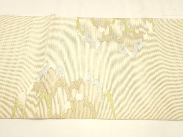 平和屋着物＊夏物　絽綴れ　太鼓柄袋帯　抽象文様　銀糸　正絹　逸品　DABA0102cm 平和屋着物＊夏物 絽綴れ 太鼓柄袋帯 抽象文様 銀糸 正絹 逸品 DABA0102cm