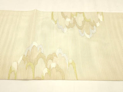平和屋着物＊夏物 絽綴れ 太鼓柄袋帯 抽象文様 銀糸 正絹 逸品 DABA0102cm