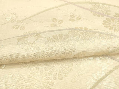 平和屋着物＊夏物 六通柄袋帯 草花文 金糸 正絹 逸品 DABA0104cm