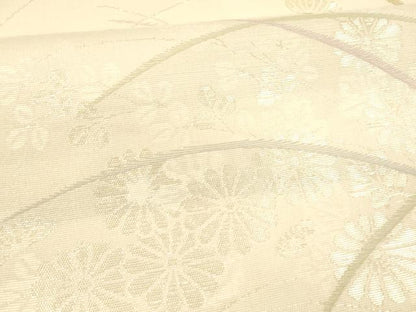 平和屋着物＊夏物 六通柄袋帯 草花文 金糸 正絹 逸品 DABA0104cm