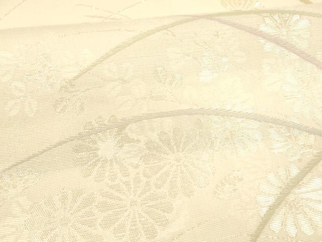 平和屋着物＊夏物 六通柄袋帯 草花文 金糸 正絹 逸品 DABA0104cm