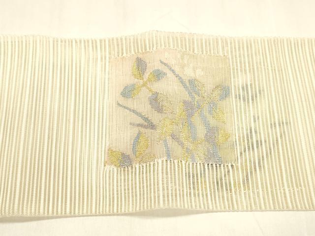 平和屋着物＊夏物 絽綴れ つけ帯 草花文 金銀糸 正絹 逸品 DABA0106cm