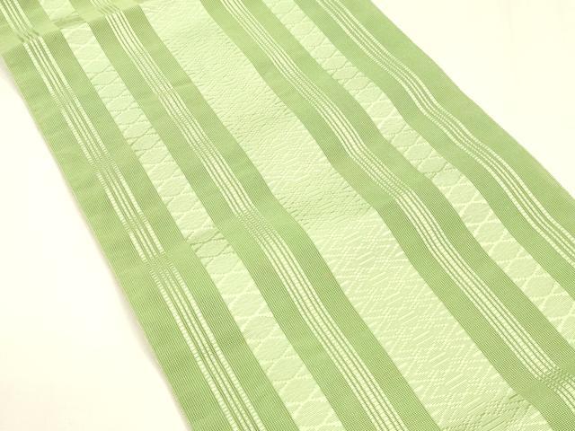 平和屋着物＊夏物 本場筑前博多織 つけ帯 紗献上 若葉色 正絹 逸品 DABA0107cm