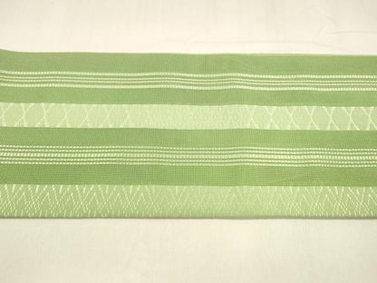 平和屋着物＊夏物 本場筑前博多織 つけ帯 紗献上 若葉色 正絹 逸品 DABA0107cm