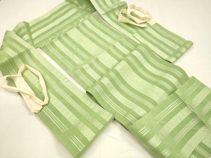 平和屋着物＊夏物 本場筑前博多織 つけ帯 紗献上 若葉色 正絹 逸品 DABA0107cm
