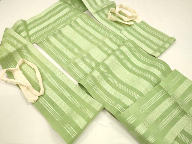 平和屋着物＊夏物 本場筑前博多織 つけ帯 紗献上 若葉色 正絹 逸品 DABA0107cm