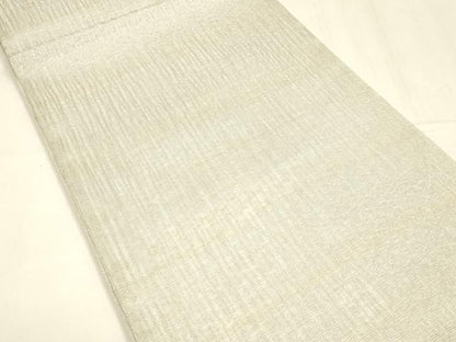 平和屋着物▽スリーシーズン　春夏秋　全通柄袋帯　櫛織　霞文　銀糸　正絹　逸品　DABA0109cm