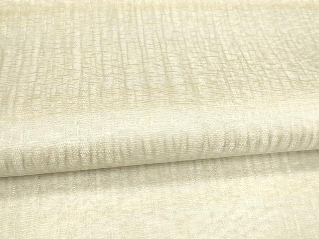 平和屋着物▽スリーシーズン　春夏秋　全通柄袋帯　櫛織　霞文　銀糸　正絹　逸品　DABA0109cm