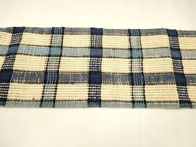 平和屋着物＊夏物 八寸名古屋帯 格子 DABA0114cm