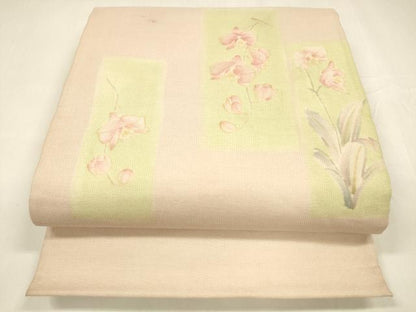 平和屋着物＊夏物 太鼓柄袋帯 枝花文 正絹 逸品 DABA0115cm