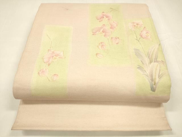 平和屋着物＊夏物 太鼓柄袋帯 枝花文 正絹 逸品 DABA0115cm