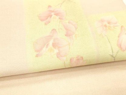 平和屋着物＊夏物 太鼓柄袋帯 枝花文 正絹 逸品 DABA0115cm