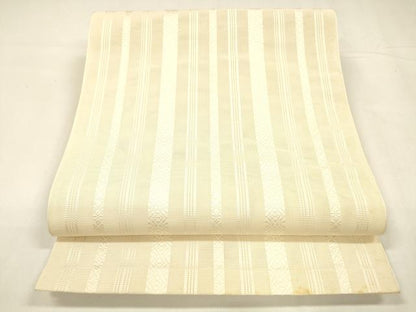 平和屋着物＊夏物 本場筑前博多織 八寸名古屋帯 紗献上 肌色 正絹 逸品 DABA0127cm