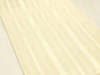 平和屋着物＊夏物 本場筑前博多織 八寸名古屋帯 紗献上 肌色 正絹 逸品 DABA0127cm
