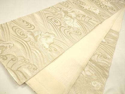 平和屋着物＊夏物 六通柄袋帯 流水文 金糸 正絹 逸品 DABA0128cm