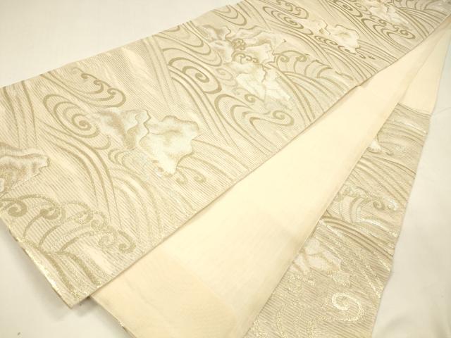 平和屋着物＊夏物 六通柄袋帯 流水文 金糸 正絹 逸品 DABA0128cm