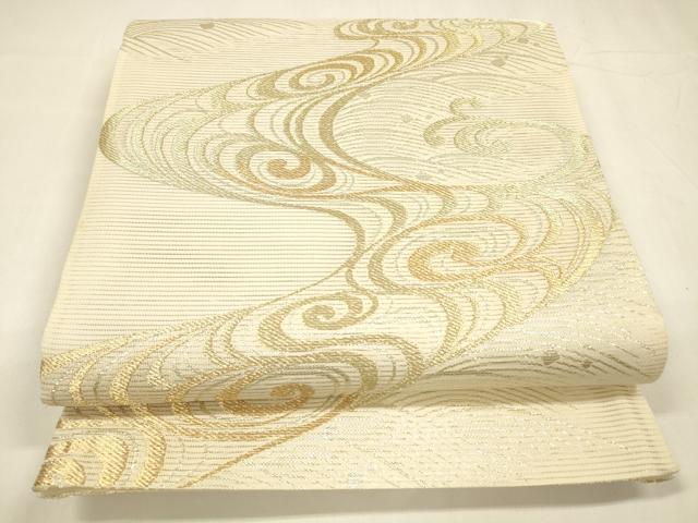 平和屋着物＊夏物 六通柄袋帯 流水文 金銀糸 正絹 逸品 DABA0129cm