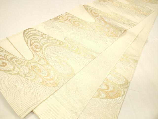 平和屋着物＊夏物 六通柄袋帯 流水文 金銀糸 正絹 逸品 DABA0129cm