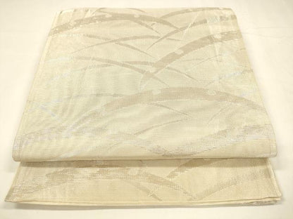 平和屋着物＊夏物 全通柄袋帯 雪芝文 銀糸 正絹 逸品 DABA0130cm