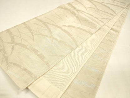 平和屋着物＊夏物 全通柄袋帯 雪芝文 銀糸 正絹 逸品 DABA0130cm