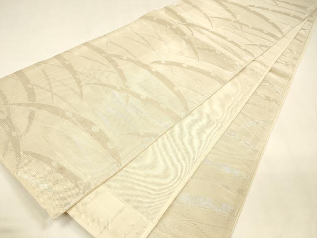 平和屋着物＊夏物 全通柄袋帯 雪芝文 銀糸 正絹 逸品 DABA0130cm
