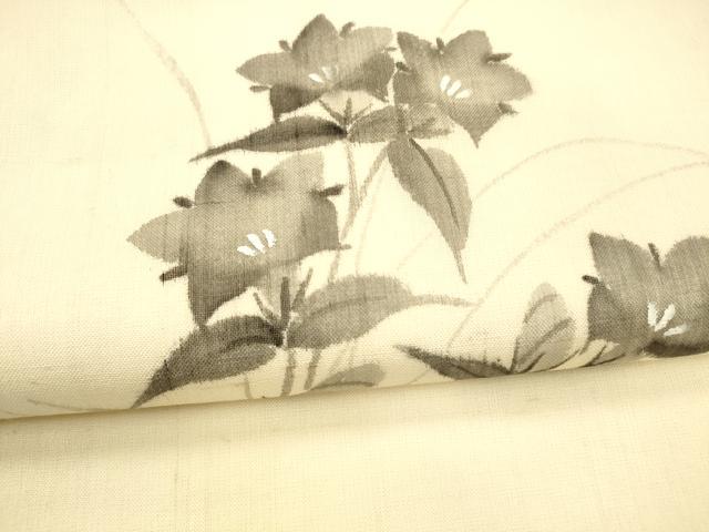 平和屋着物＊夏物 絹芭蕉 九寸名古屋帯 手描き 草花文 正絹 逸品 DABA0132cm
