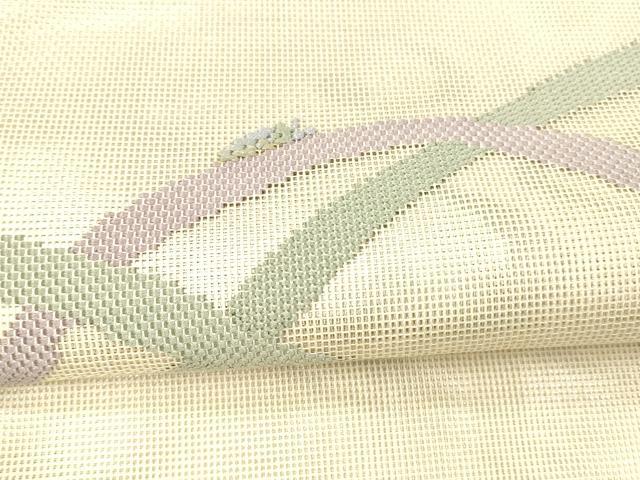 平和屋着物＊夏物 六通柄袋帯 流水夏虫草葉文 銀糸 正絹 逸品 DABA0133cm