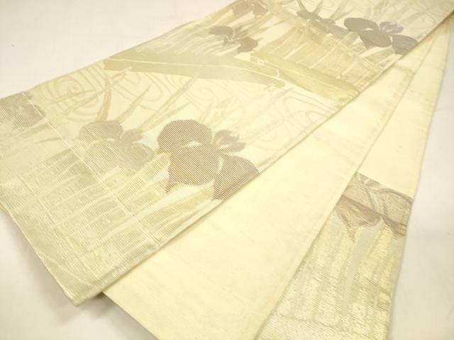平和屋着物＊夏物 六通柄 京袋帯 流水杜若 金銀糸 DABA0136cm