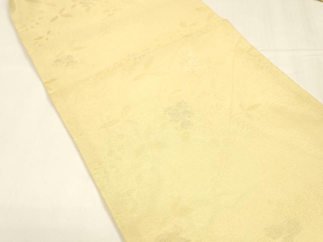 平和屋着物＊夏物 九寸名古屋帯 草花文 金糸 正絹 逸品 DABA0137cm