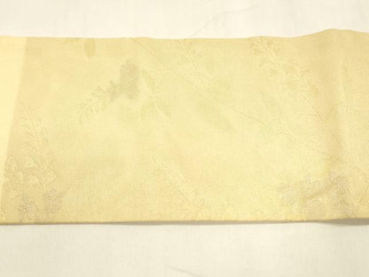 平和屋着物＊夏物 九寸名古屋帯 草花文 金糸 正絹 逸品 DABA0137cm