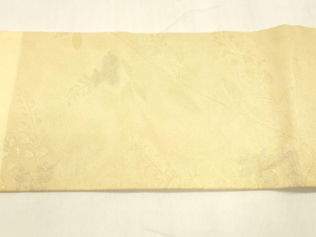 平和屋着物＊夏物 九寸名古屋帯 草花文 金糸 正絹 逸品 DABA0137cm