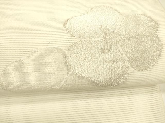 平和屋着物＊夏物 八寸名古屋帯 舞花文 銀糸 DABA0143cm