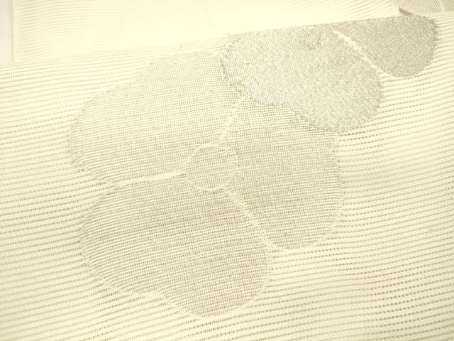 平和屋着物＊夏物 八寸名古屋帯 舞花文 銀糸 DABA0143cm