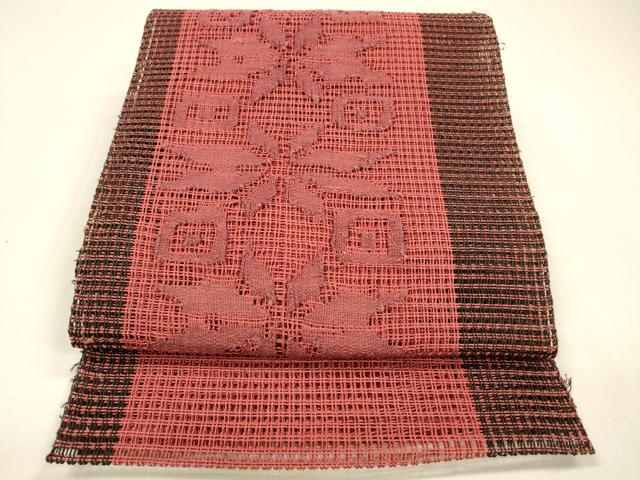 平和屋着物＊夏物 八寸名古屋帯 抽象文様 正絹 逸品 DABA0150cm